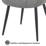 Esszimmerstuhl Mika-Mila 2er-Set | 360° drehbar | Metall pulverbeschichtet Matt-Schwarz