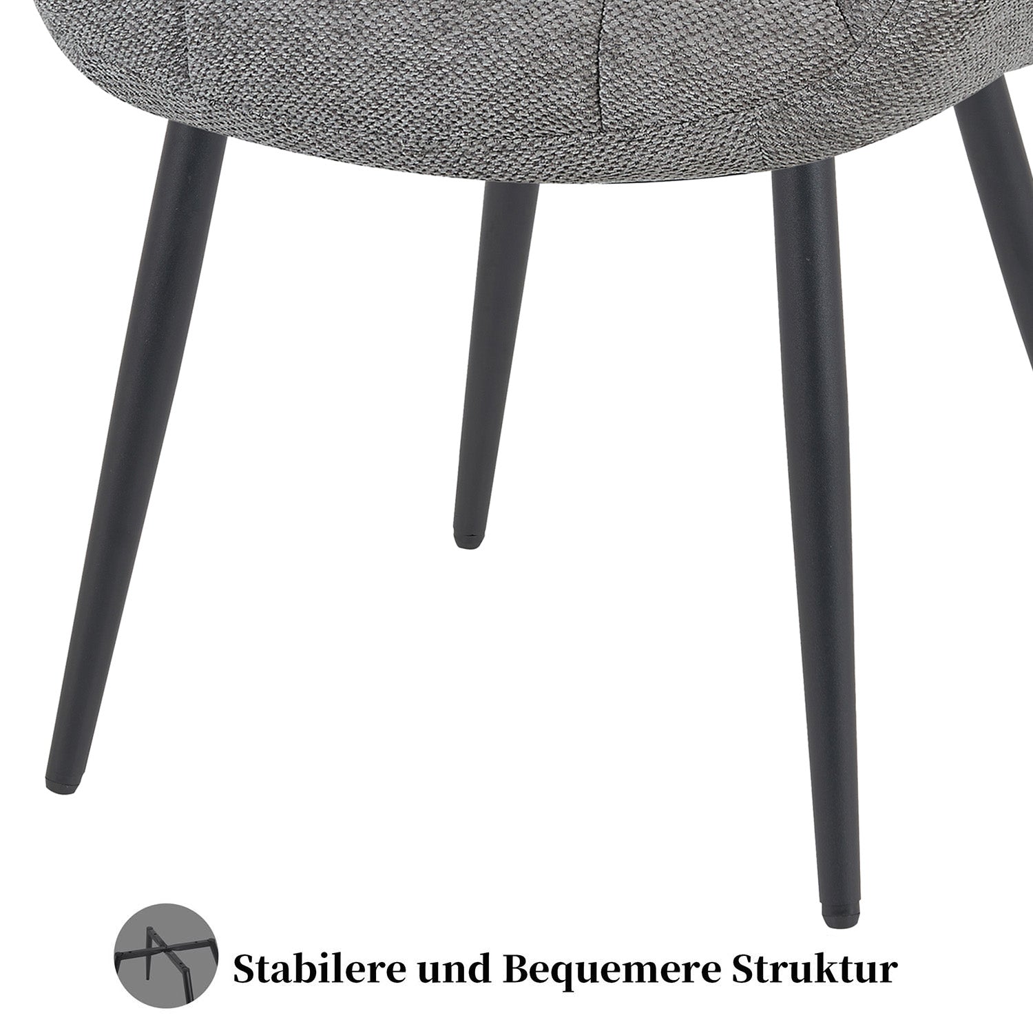 Esszimmerstuhl Mika-Mila 2er-Set | 360° drehbar | Metall pulverbeschichtet Matt-Schwarz