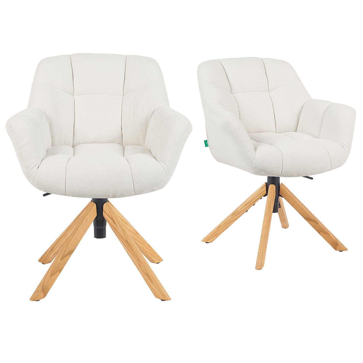 Mika-Nea 2er-Set - Moderner Schalenstuhl mit Holzgestell