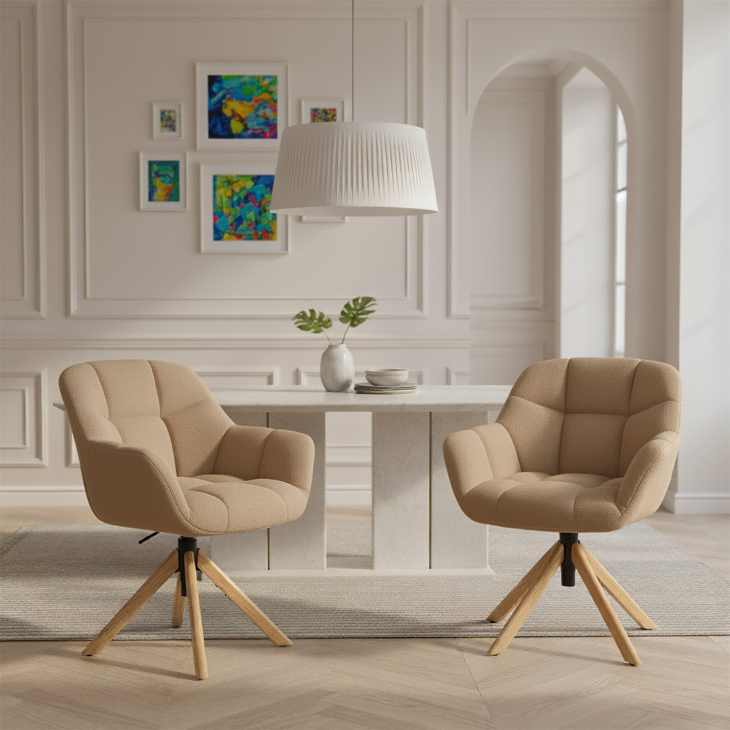 Mika-Nea 2er-Set - Moderner Schalenstuhl mit Holzgestell