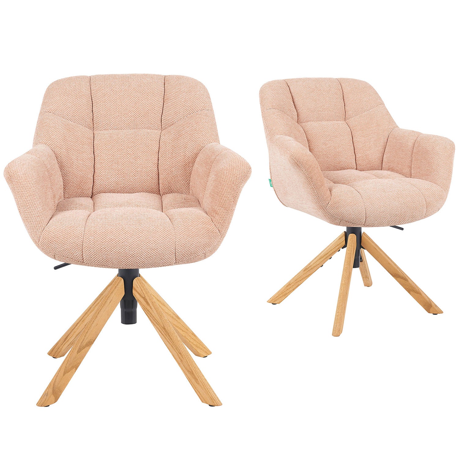 Mika-Nea 2er-Set - Moderner Schalenstuhl mit Holzgestell