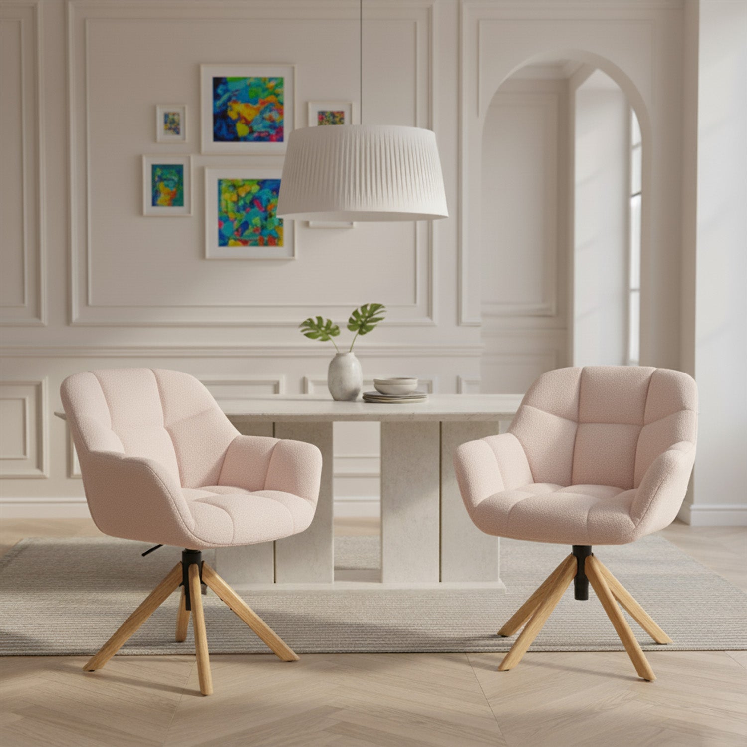 Mika-Nea 2er-Set - Moderner Schalenstuhl mit Holzgestell