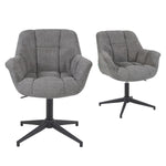 Esszimmerstuhl Mika-Luka 2er-Set | 360° drehbar | Metall pulverbeschichtet Matt Schwarz