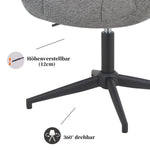 Esszimmerstuhl Mika-Luka 2er-Set | 360° drehbar | Metall pulverbeschichtet Matt Schwarz
