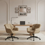 Mika-Nuri 2er-Set - Moderner Home Office Schalenstuhl mit Rollen