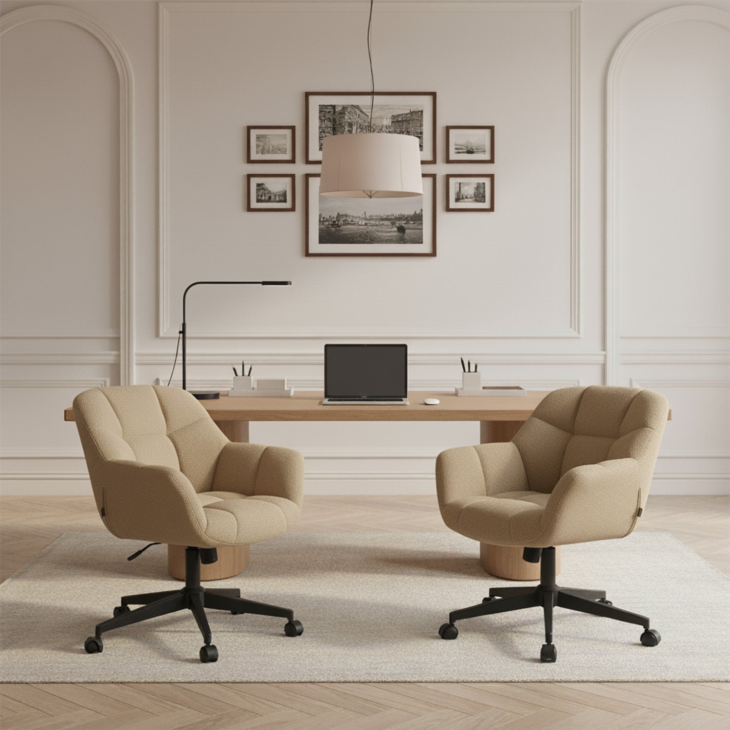 Mika-Nuri 2er-Set - Moderner Home Office Schalenstuhl mit Rollen