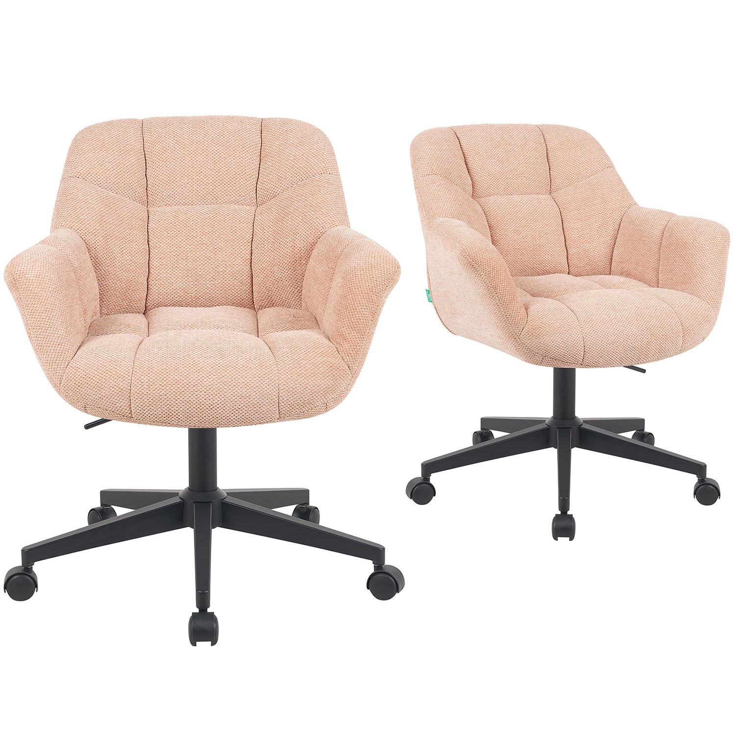 Mika-Nuri 2er-Set - Moderner Home Office Schalenstuhl mit Rollen