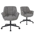 Bürostuhl Mika-Nuri 2er-Set – Höhenverstellbar, 360° Drehbar, Matt-Schwarz