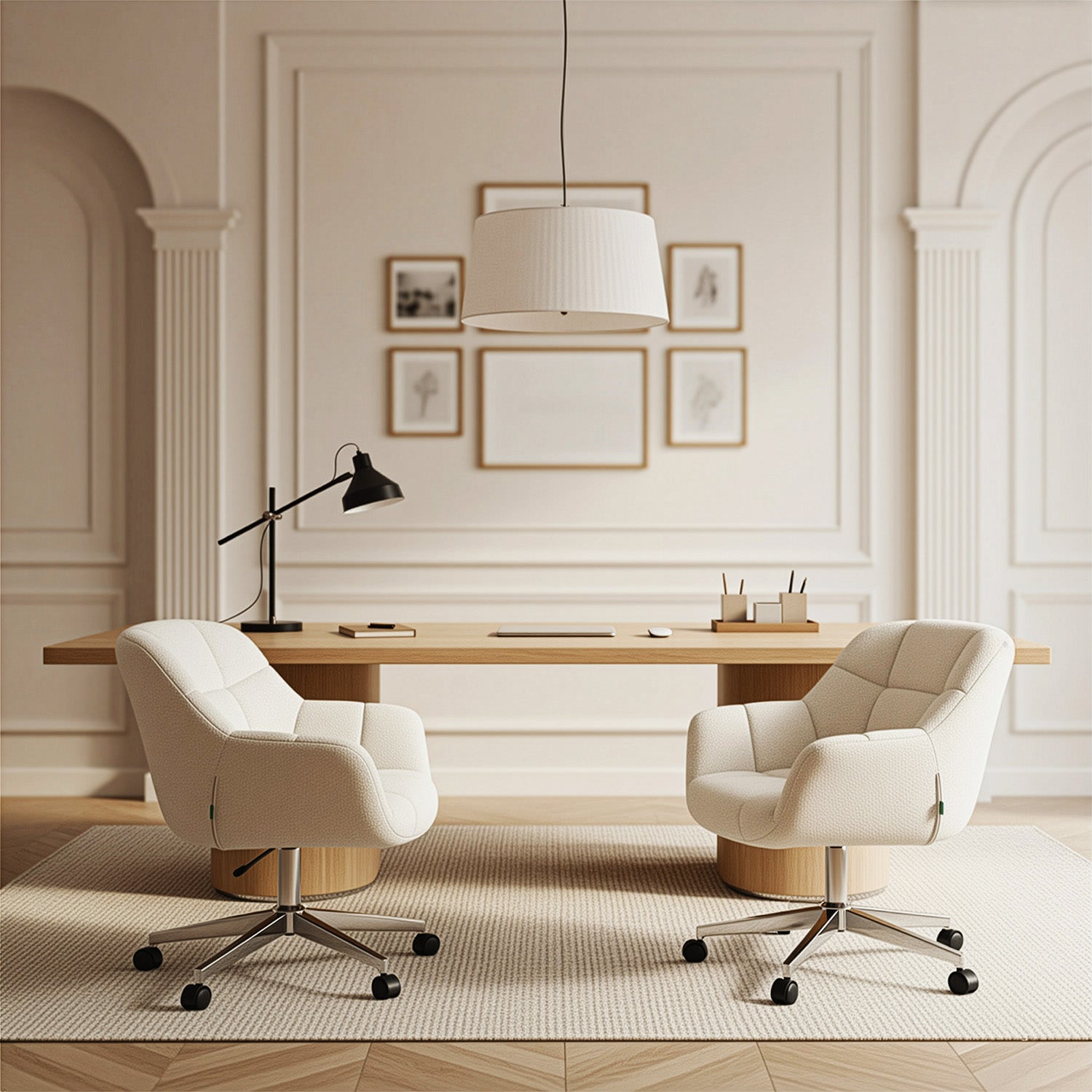 Mika-Nuri 2er-Set - Moderner Home Office Schalenstuhl mit Rollen