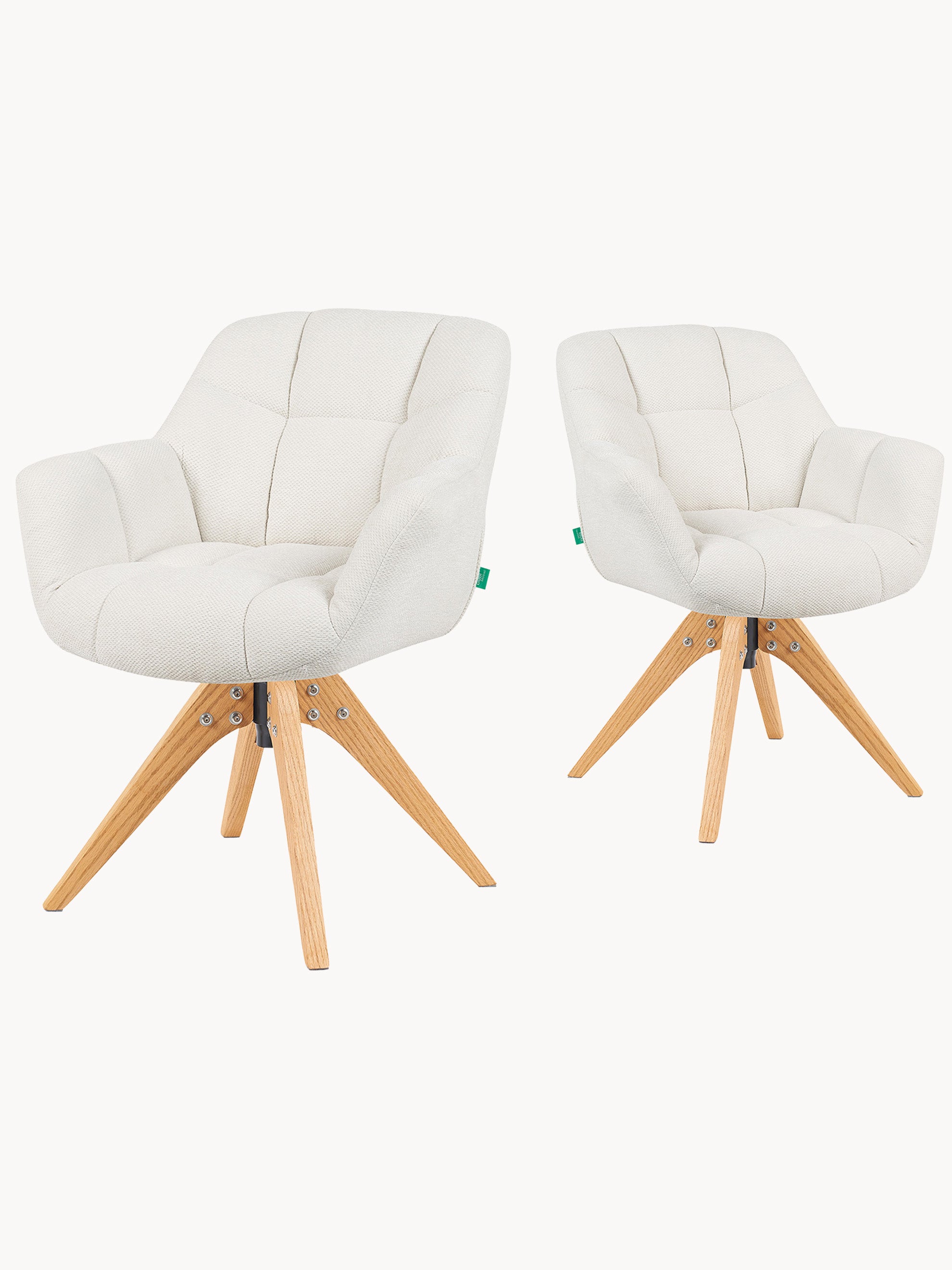 Esszimmerstuhl Mika-Nele 2er-Set |360° drehbar | Eiche geölt Natur