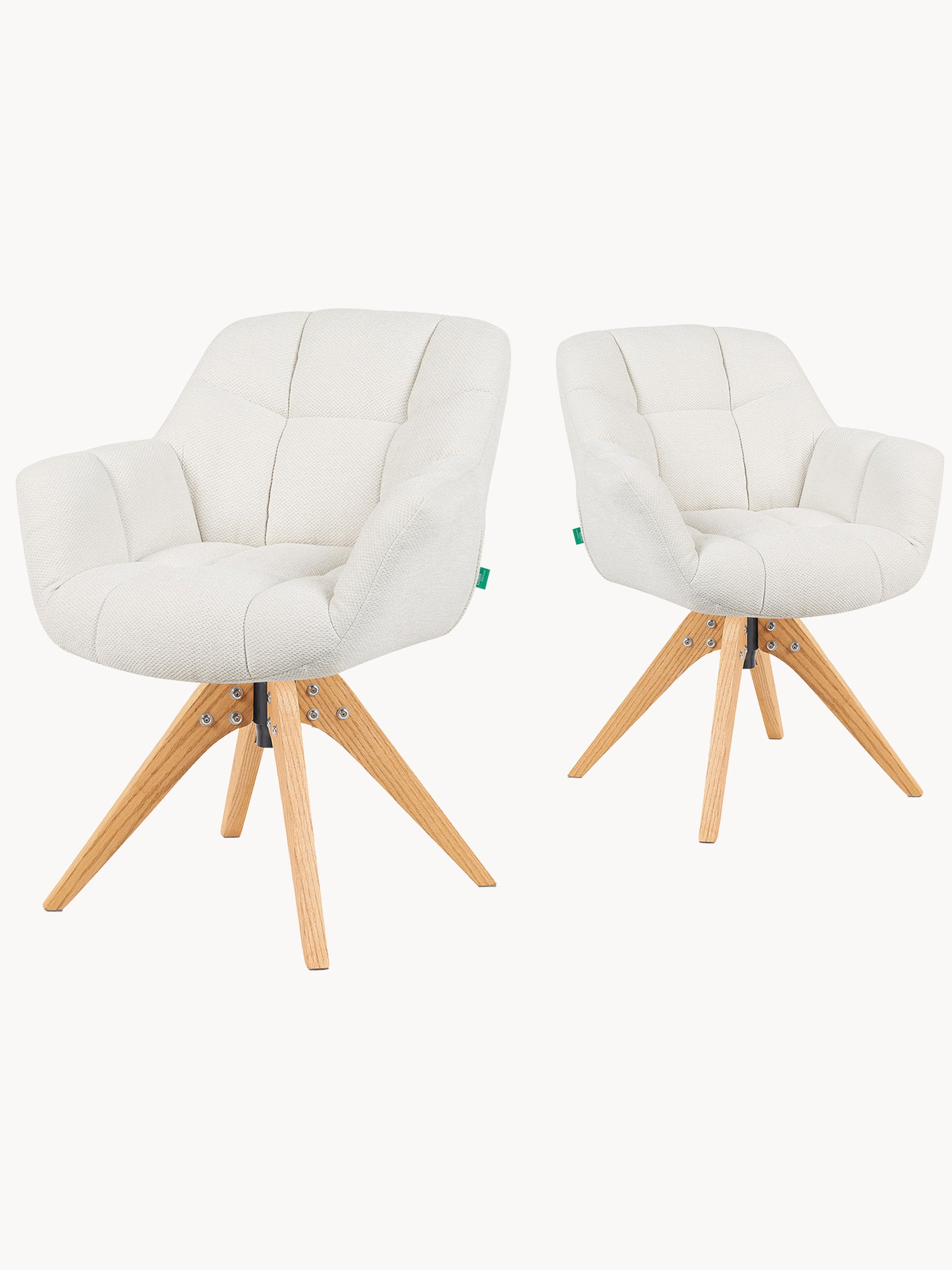 Esszimmerstuhl Mika-Nele 2er-Set |360° drehbar | Eiche geölt Natur
