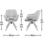 Esszimmerstuhl Mika-Nele 2er-Set |360° drehbar | Eiche geölt Natur