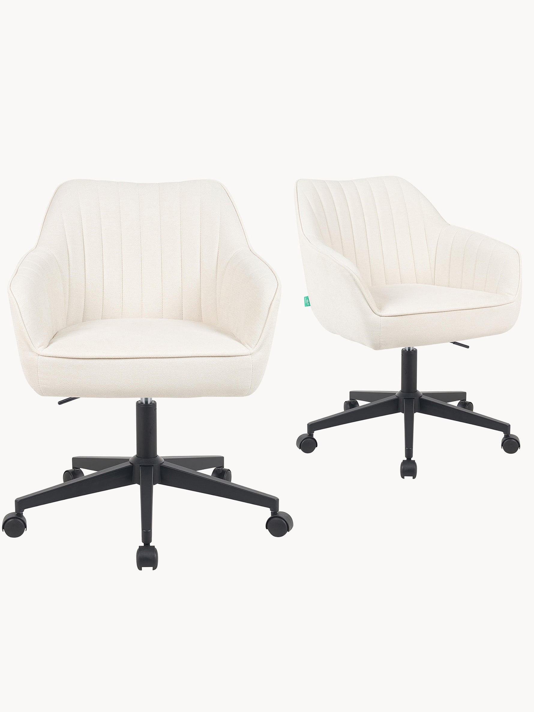 Bürostuhl Mika-Elio 2er-Set – Höhenverstellbar, 360° Drehbar, Matt-Schwarz