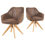 Mika-Finn 2er-Set - Drehsessel in Wildleder Optik, Cord, Webstoff Creme