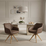 Mika-Finn 2er-Set - Drehsessel in Wildleder Optik, Cord, Webstoff Creme