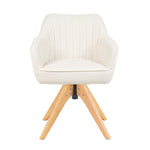 Mika-Finn 2er-Set - Drehsessel in Wildleder Optik, Cord, Webstoff Creme