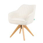 Mika-Finn 2er-Set - Drehsessel in Wildleder Optik, Cord, Webstoff Creme