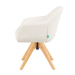 Mika-Finn 2er-Set - Drehsessel in Wildleder Optik, Cord, Webstoff Creme