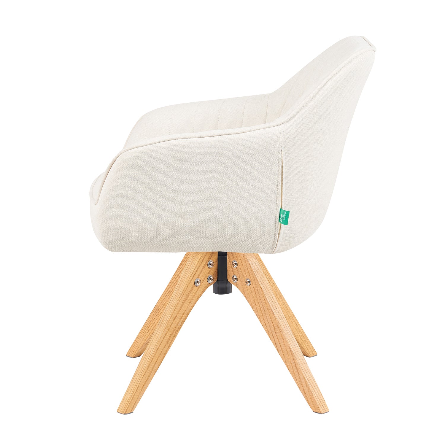 Mika-Finn 2er-Set - Drehsessel in Wildleder Optik, Cord, Webstoff Creme