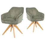 Mika-Finn 2er-Set - Drehsessel in Wildleder Optik, Cord, Webstoff Creme