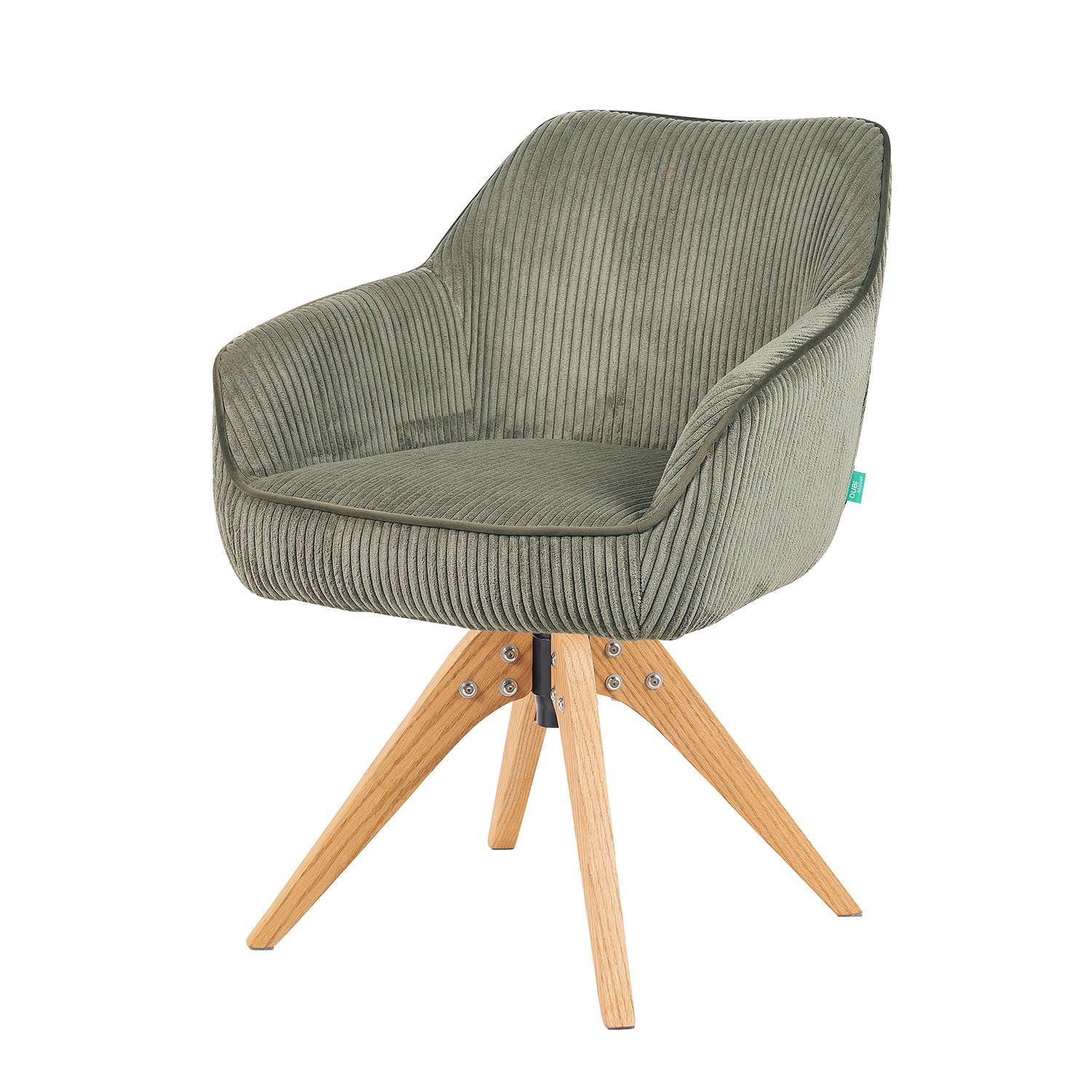 Mika-Finn 2er-Set - Drehsessel in Wildleder Optik, Cord, Webstoff Creme