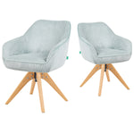 Mika-Finn 2er-Set - Drehsessel in Wildleder Optik, Cord, Webstoff Creme