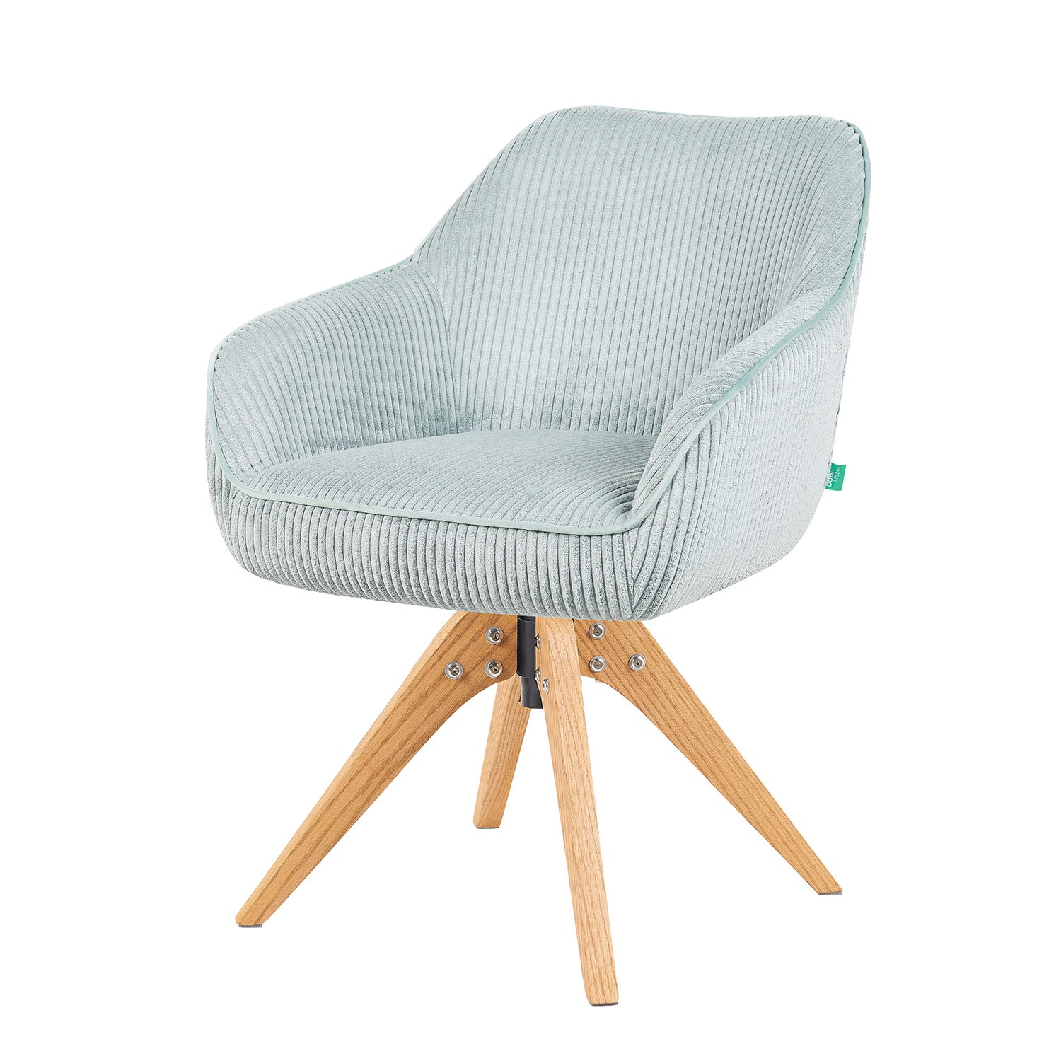 Mika-Finn 2er-Set - Drehsessel in Wildleder Optik, Cord, Webstoff Creme