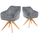 Mika-Finn 2er-Set - Drehsessel in Wildleder Optik, Cord, Webstoff Creme