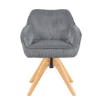 Mika-Finn 2er-Set - Drehsessel in Wildleder Optik, Cord, Webstoff Creme