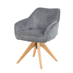 Mika-Finn 2er-Set - Drehsessel in Wildleder Optik, Cord, Webstoff Creme