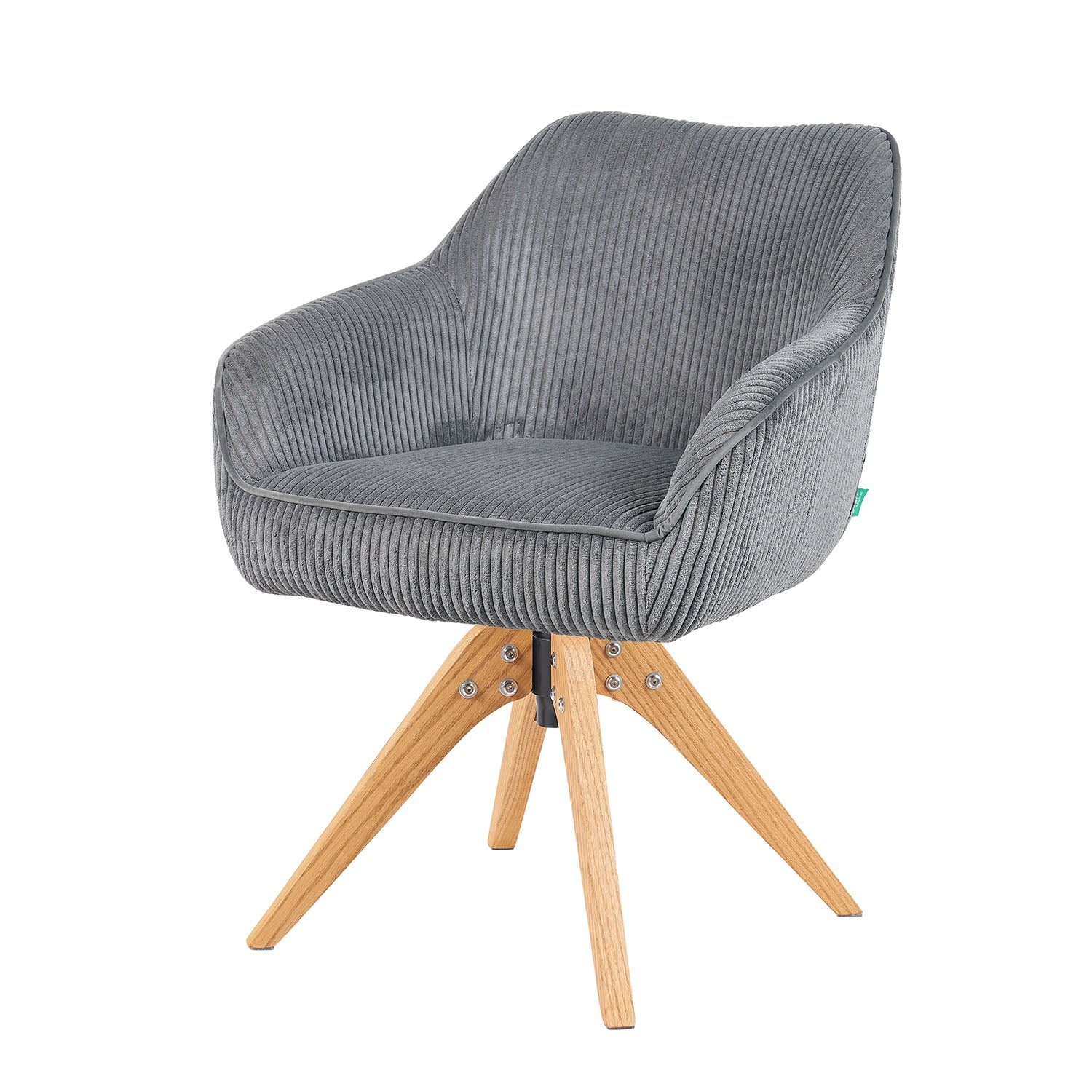 Mika-Finn 2er-Set - Drehsessel in Wildleder Optik, Cord, Webstoff Creme