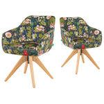 Mika-Finn 2er-Set - Drehsessel in Wildleder Optik, Cord, Webstoff Creme