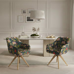 Mika-Finn 2er-Set - Drehsessel in Wildleder Optik, Cord, Webstoff Creme