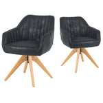 Mika-Finn 2er-Set - Drehsessel in Wildleder Optik, Cord, Webstoff Creme