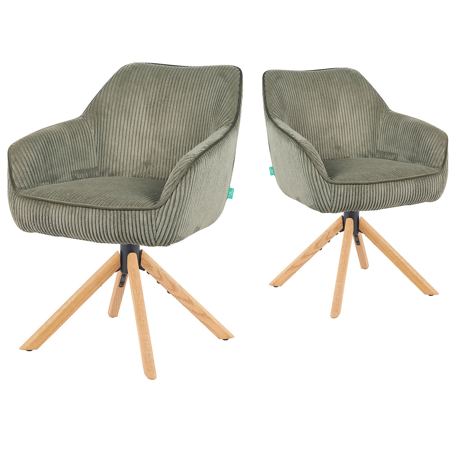 Mika-Luis 2er-Set - Polstersessel in Wildlederoptik, Cord, Webstoff