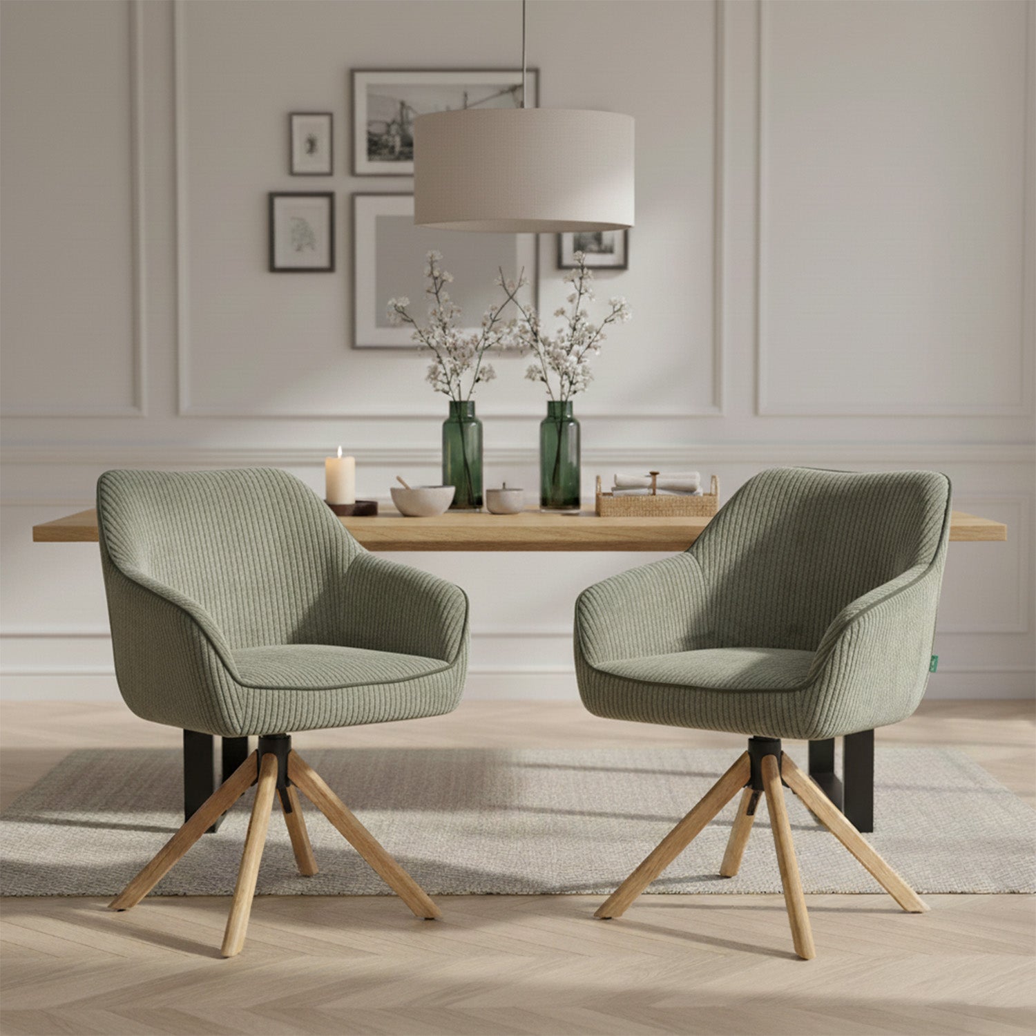 Mika-Luis 2er-Set - Polstersessel in Wildlederoptik, Cord, Webstoff