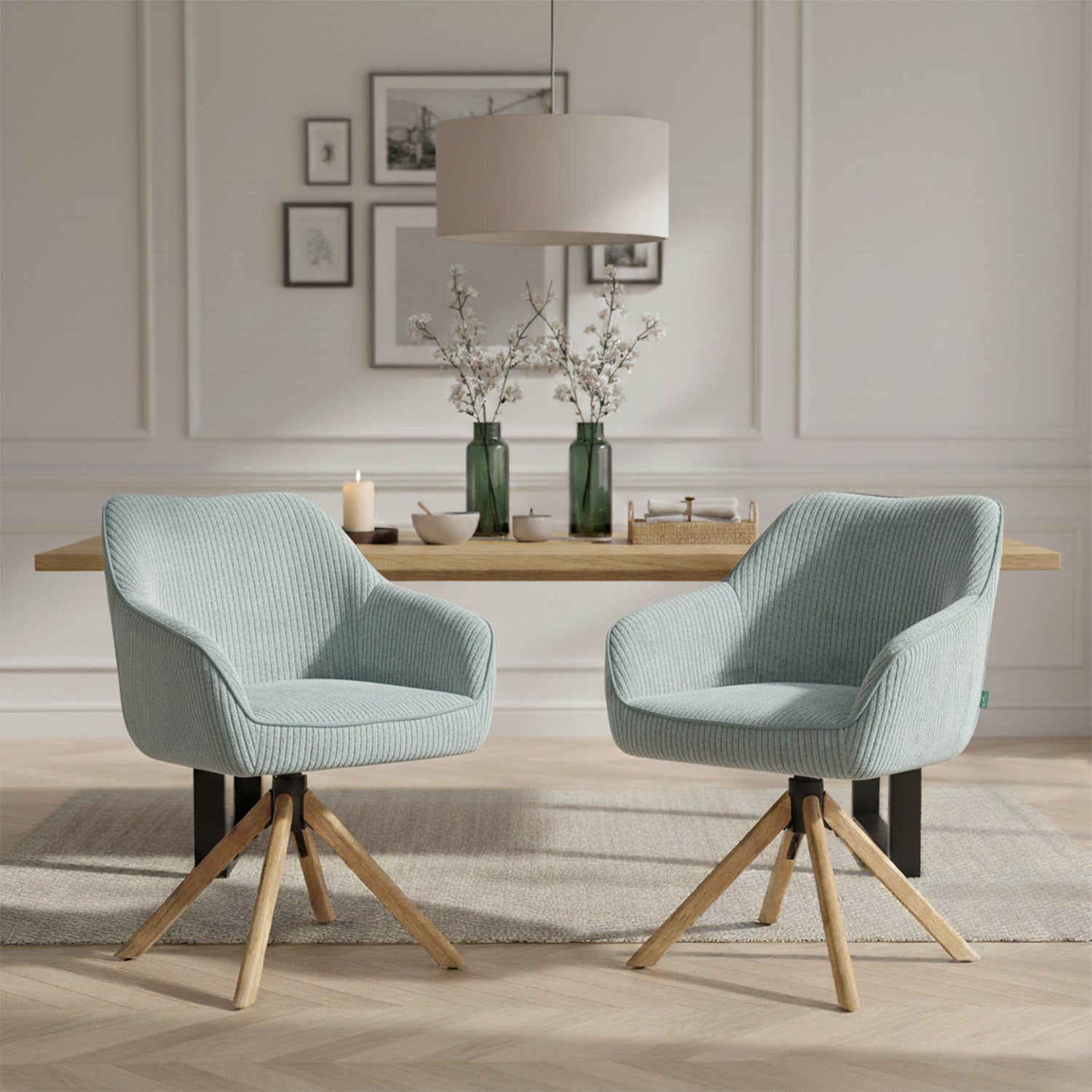 Mika-Luis 2er-Set - Polstersessel in Wildlederoptik, Cord, Webstoff