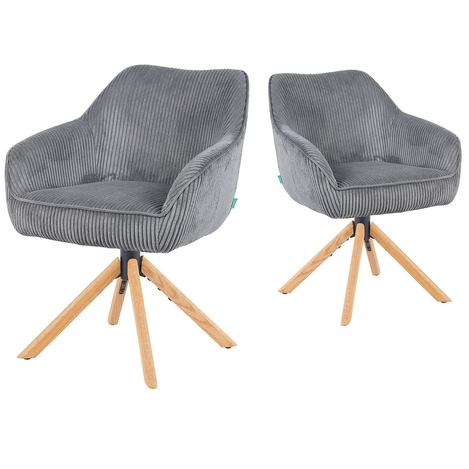 Mika-Luis 2er-Set - Polstersessel in Wildlederoptik, Cord, Webstoff