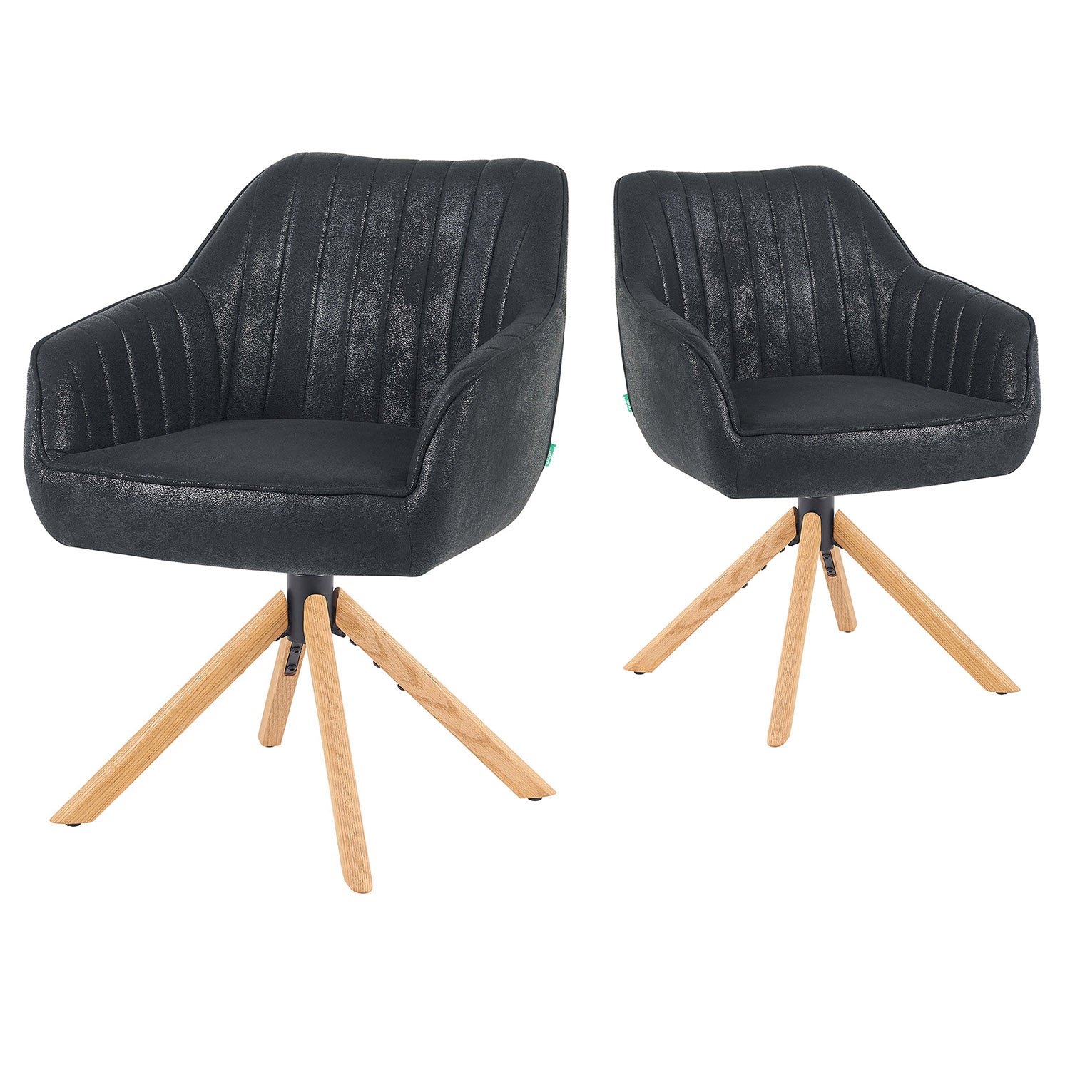 Mika-Luis 2er-Set - Polstersessel in Wildlederoptik, Cord, Webstoff