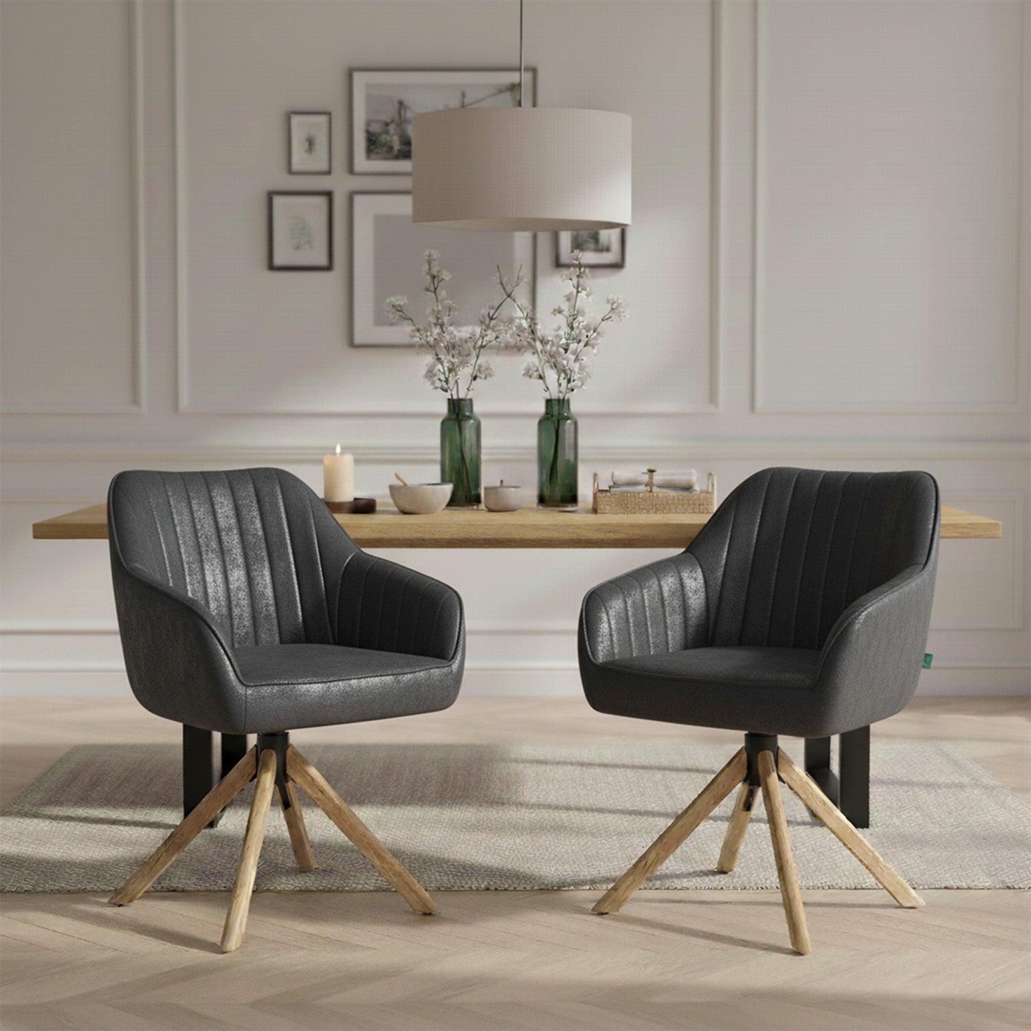 Mika-Luis 2er-Set - Polstersessel in Wildlederoptik, Cord, Webstoff