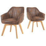 Mika-Finn 2er-Set - Drehsessel in Wildleder Optik, Cord, Webstoff Creme