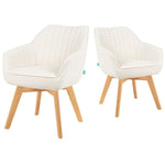 Mika-Finn 2er-Set - Drehsessel in Wildleder Optik, Cord, Webstoff Creme