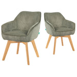 Mika-Finn 2er-Set - Drehsessel in Wildleder Optik, Cord, Webstoff Creme