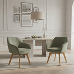 Mika-Finn 2er-Set - Drehsessel in Wildleder Optik, Cord, Webstoff Creme