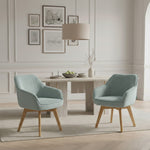 Mika-Finn 2er-Set - Drehsessel in Wildleder Optik, Cord, Webstoff Creme