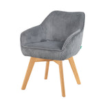 Mika-Finn 2er-Set - Drehsessel in Wildleder Optik, Cord, Webstoff Creme