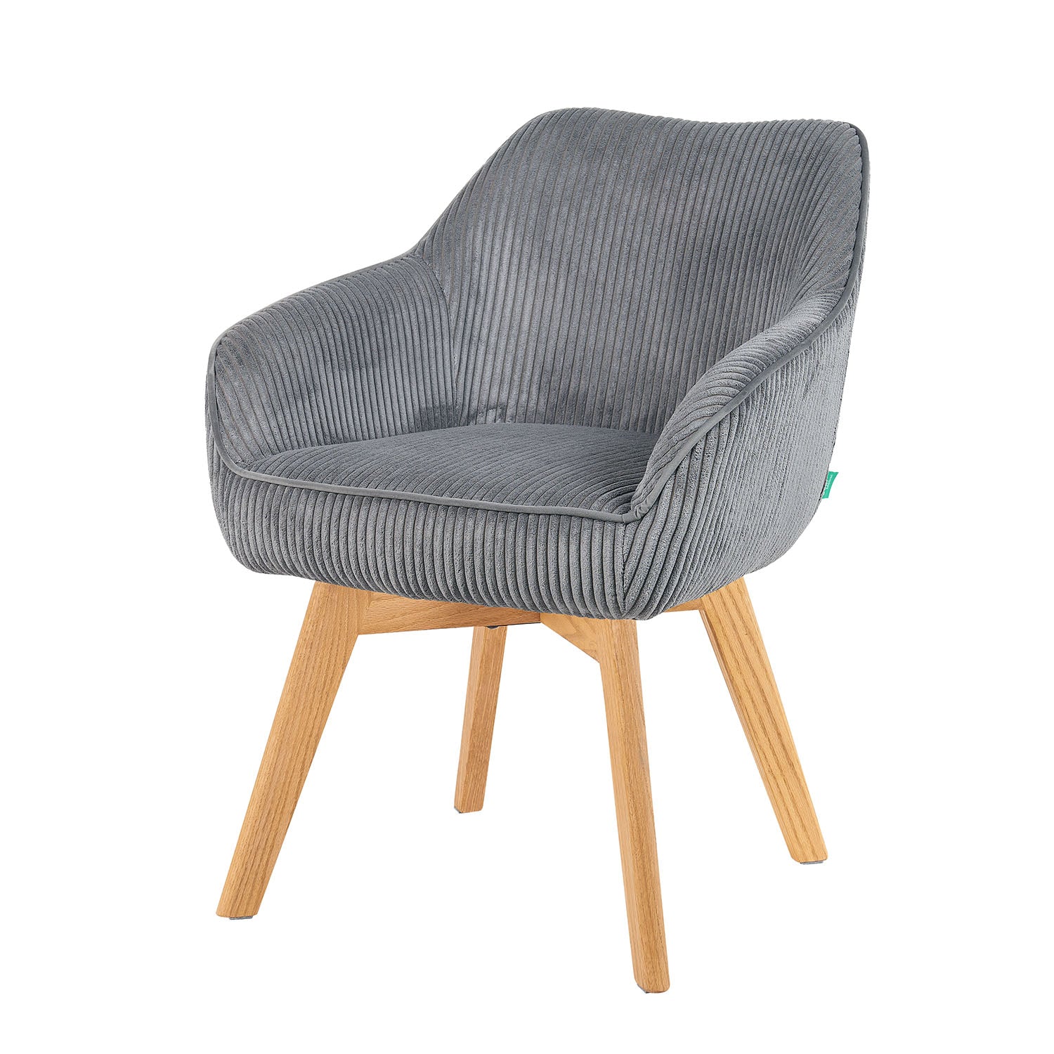 Mika-Finn 2er-Set - Drehsessel in Wildleder Optik, Cord, Webstoff Creme