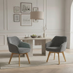 Mika-Finn 2er-Set - Drehsessel in Wildleder Optik, Cord, Webstoff Creme