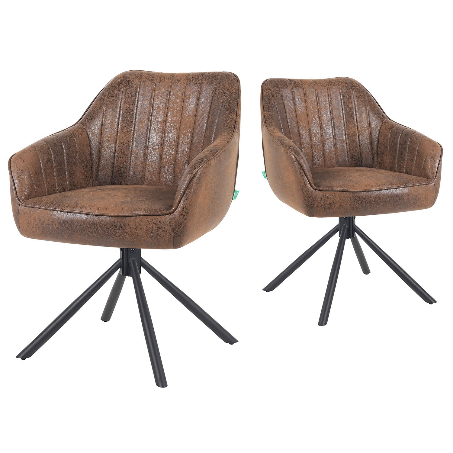 Mika-Maya 2er-Set - Drehsessel mit Federkern Polsterung