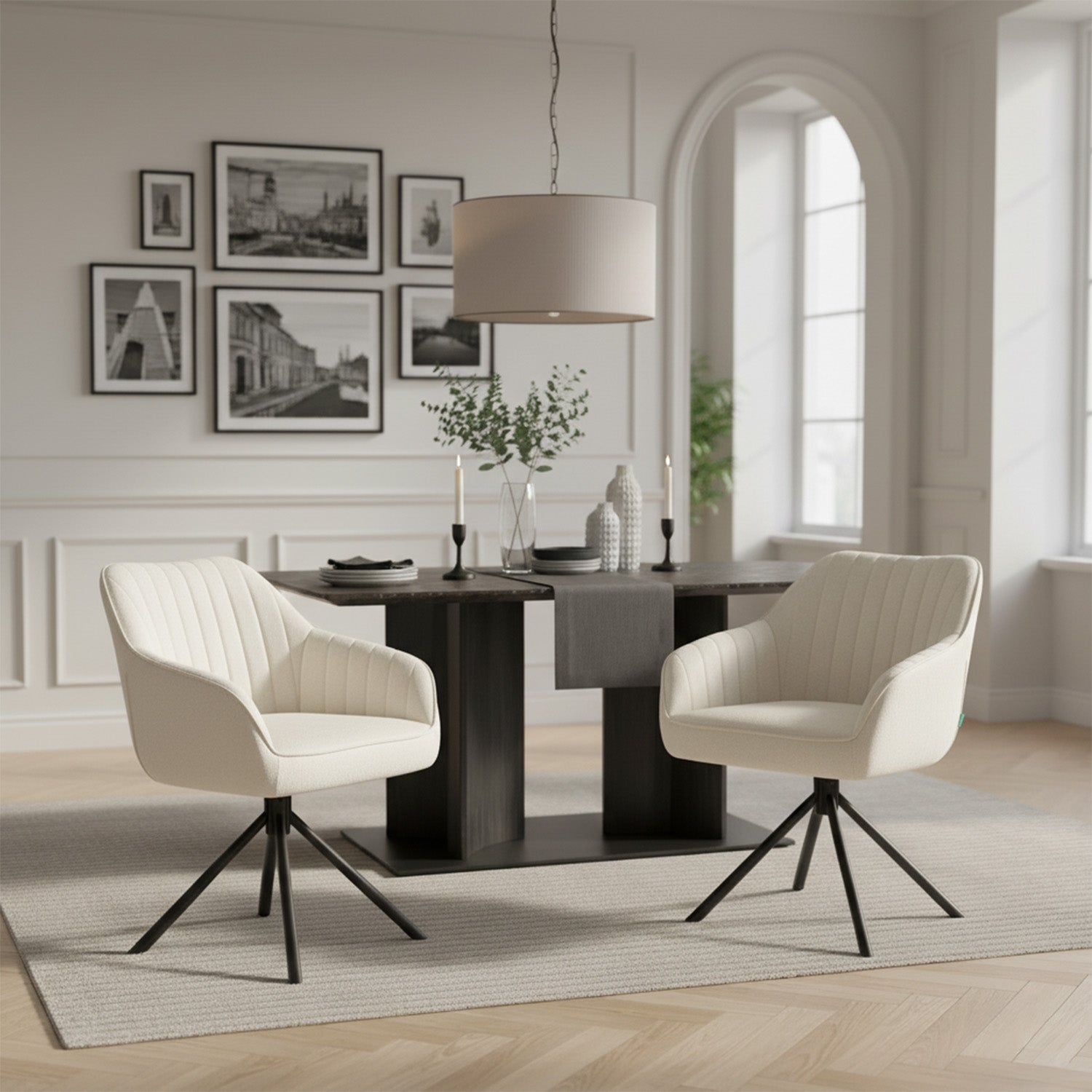 Mika-Maya 2er-Set - Drehsessel mit Federkern Polsterung